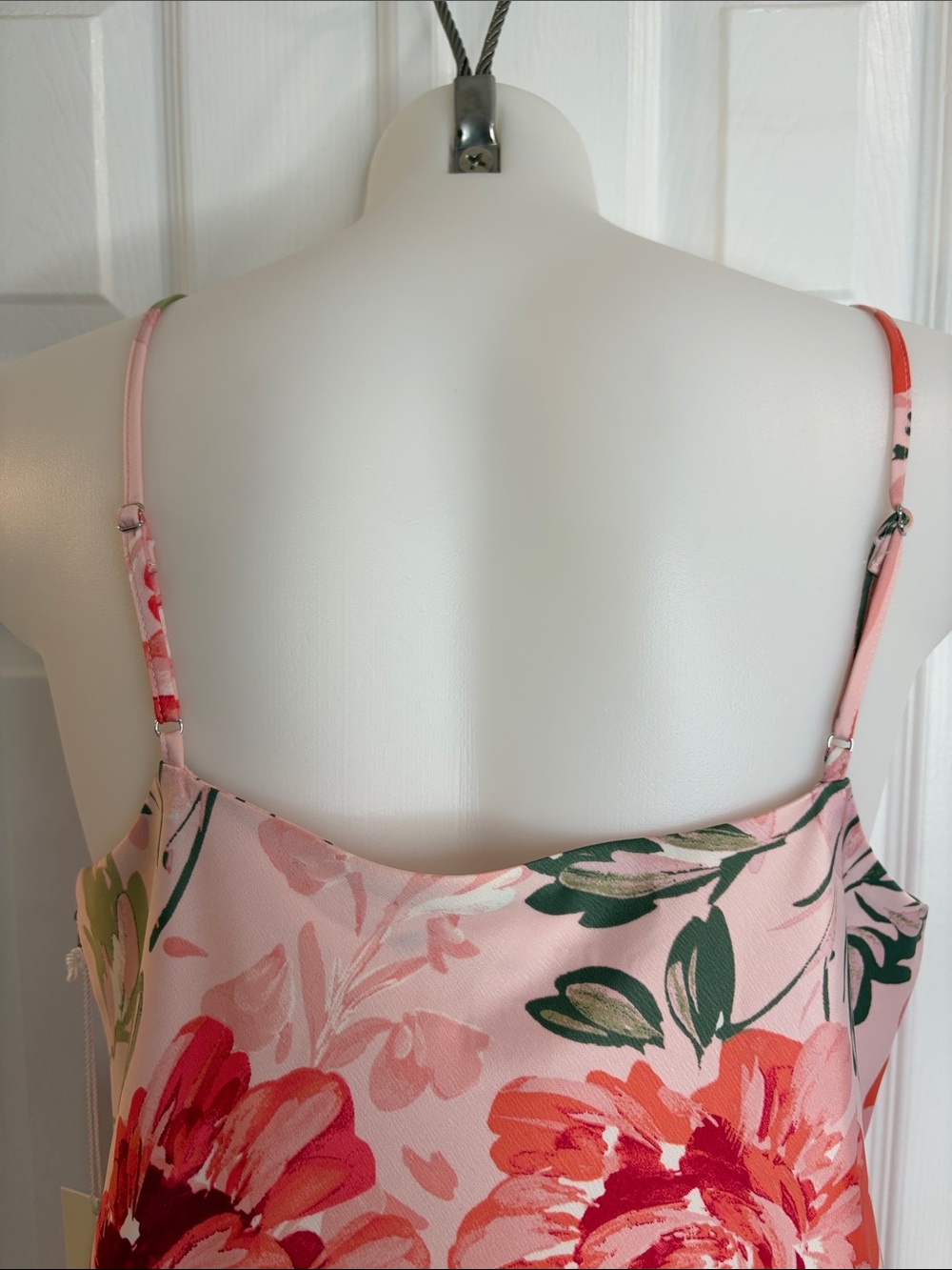 Calypso St Barth Floral Pink Spaghetti-Strap Slip  Maxi Dress Feminine Glam M - Picture 7 of 15